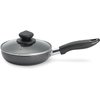 Bene Casa - Black Nonstick Aluminum Frying Pan with Glass Lid (6") - Dishwasher Safe for Easy Cleaning