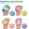 MEIEST 4 PCS Colorful Mesh Grape Stress Balls,Squeeze Color Change Ball Fidget Toy,Stress Relieve Sensory Balls,Stretchy Toys,Hand Exercise Bouncy Balls