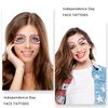 4th of July Temporary Tattoos 10 Sheets Independence Day Face Decorations Tattoos Red White Blue Patriotic Design Tattoo Supplies for Women Men Boys Girls Indepence Day Party Parade Tattoo Stickers