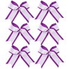 8 Inch 2 Colors Cheerleader Bows 2 Layers 6 Pcs Ponytail Holder Cheerleading Bows Hair Elastic Hair Tie (Purple/White)