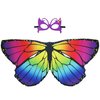 D.Q.Z Kids Monarch Butterfly Wings for Littles Girls Halloween Dress Up Costumes for Play Fairy Princess Party Favors (Rainbow 1)