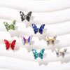 Cagzzee 3D Butterfly Nail Charms - Crystal Butterfly Nail Charms with Rhinestones - Clear Diamond Butterfly Bow Nail Art Charm Supplies (Crystal Butterfly)