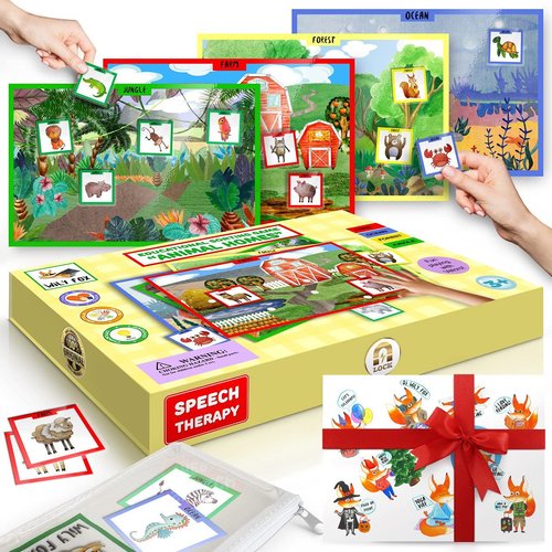 Wily Fox USA Sensory Busy Book Toys Autistic Children, Toddler Speech Therapy Activity Board Toys Montessori Educational Learning Toys, Autistic Toys Book, Montessori Toys for Toddlers (Speech Therapy