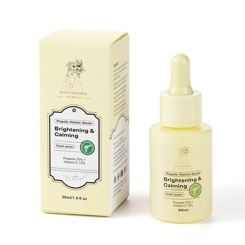 Evita Natural Cosmetics Propolis Vitamin Serum Brightening & Calming Facial Serum Propolis 70% + Vitamin C 12%.1 fl oz.
