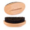 Aosina Wave Brush for Men 360, Natural Boar Bristle Hair Brush for Women's Grooming and Hair Styling,Curved Palm Hair Brush for Black Men
