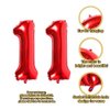 Red Number 11 Balloons,40 Inch Birthday Number Balloon Party Decorations Supplies Helium Foil Mylar Digital Balloons (Red Number 11)