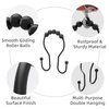 Bathway Shower Curtain Hooks Bathway Shower Curtain Rings Rust Proof Black Shower Curtain Hooks Balanced Smooth Glide Double Shower Curtain Hooks, Shower Hooks for Shower Curtain Liner Shower Rod Hook