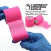 Tattoo Grip Cover Wrap Pink - Denergy 6PCS PMU Pen Grip Tape Wrap Cover Cohesive Sports Adherent Tape Adhesive Bandage for Tattoo Machine Tattoo Accessories (Hot Pink 6pcs)