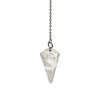Crystal Pendulum Made of Natural Quartz for Dowsing Divination Chakra Reiki. Pointed with Chain and Jewelry Pouch