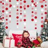 Red Party Decorations White Red Checkered Circle Dots Streamer Hanging Paper Polka Dot Garland for Birthday Baby Shower Wedding Bachelorette Christmas Carnival Circus Picnic Party Decorations Supplies