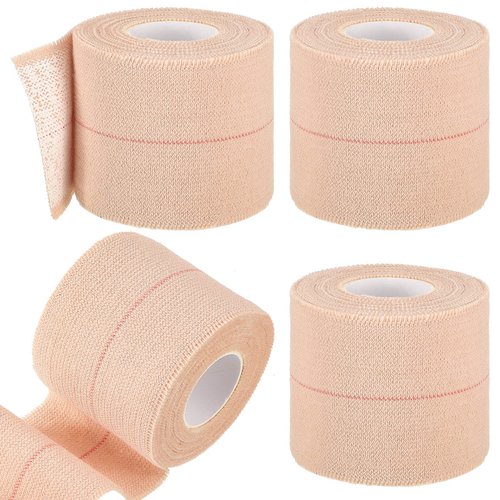 4 Rolls Elastic Tape Adhesive Elastic Tape Self Adhesive Bandage Wrap Flexible Stretch Bandages for Sports Ankle, Knee and Wrist Sprains Animal Pets, 2 Inch x 5 Yard