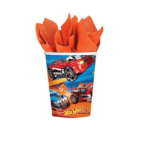 Amscan Hot Wheels Birthday Party Supplies Bundle Pack includes Party Paper Cups - 16 Cups