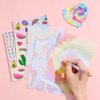 Tie Dyed Stationery Set - 69 PCS Rainbow Girls Stationery Paper with Lines Letter Paper for Kids Christmas Birthday Party Gift Letter Writing Kit with Greeting Cards Stickers and Pen