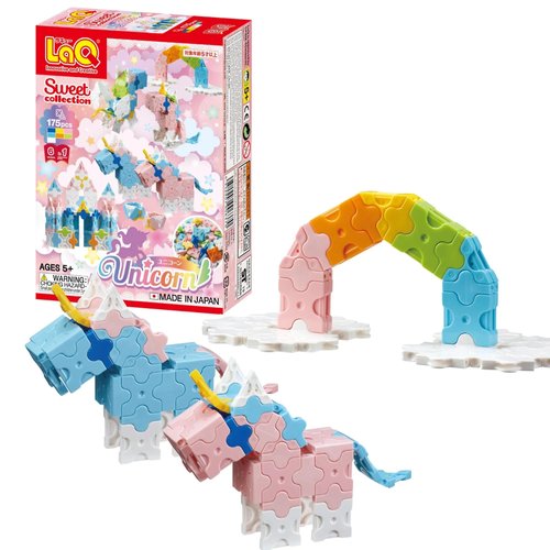 LaQ Sweet Collection Unicorn | 175 Pieces | 6 Models | Age 5+ | Creative, Educational Construction Toy Block | Made in Japan
