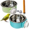PINVNBY Bird Feeding Dish Cups, Detachable Stainless Steel Bowl, Eco-Friendly Plastic Bowl, Water and Food Bowl, Easy Installation, Prevents Upsetting, 1 Pcs