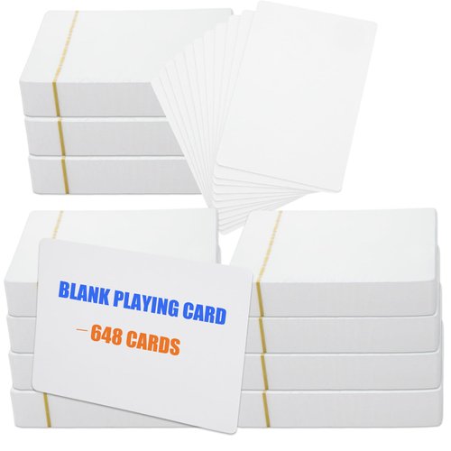 648PCS White Blank Playing Cards, Blank Playing Cards to Write On, 2.5" x 3.5" Printable Index Flash Cards for DIY Vocabulary Study Cards, Game Cards, Gift Cards, Message Card