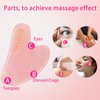 ERVYRI Jade Roller and Gua Sha Set - Rose Quartz Face Roller Skin Care Gua Sha Facial Tools , Face Massager for Women, Relieve Stress, Remove Wrinkles Eye Puffiness-Pink
