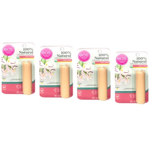 Eos Vanilla Bean Lip Balm Smooth Stick Set, White (Pack of 4)4