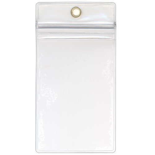 StoreSMART - 5 Pack - ID/Badge Holder - Zipper and Metal Grommet - Clear Plastic - Open Short Vertical - R3578ZIPS-5