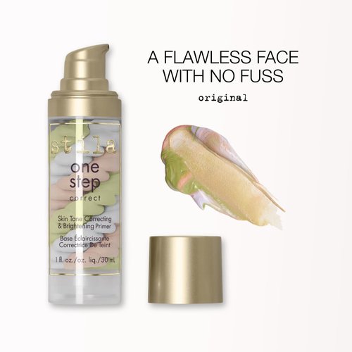 stila One Step, Color Corrector & Brightening Primer Facial Serum to Even Skin Tone, Moisturize & Hydrate, Oil-Free Makeup 1 Fl. Oz.