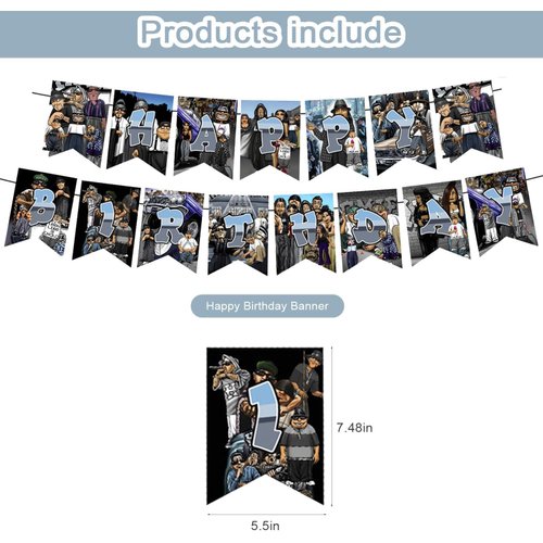 Homies Birthday Party Decoration,Homies Include Homies Theme Birthday Banner, Cake Topper, Latex Balloons for Fans Birthday Party Supplies, Blue