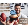 North Carolina Tar Heels Cupcake Toppers (24 Pcs) University of North Carolina Party Supplies for Football, Birthday Gift, UNC Graduation Party Decorations (UNC Tar Heels)