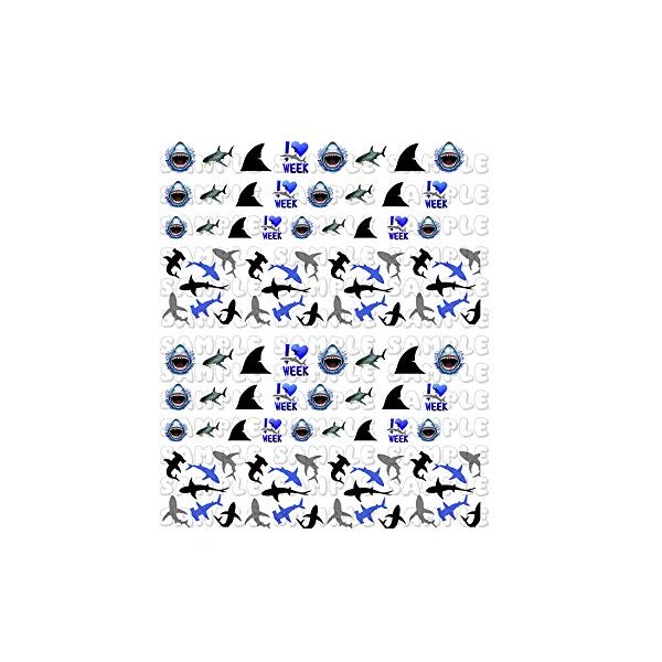 50+ Sharks - Assorted Water Slide Nail Decals