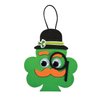 Shamrock with Mustache Ornament Craft Kit - Makes 12 - St. Patricks Day Crafts for Kids and Fun Home Activities