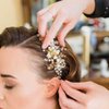 JONKY Crystal Wedding Hair Comb Gold Rhinestone Bride Hair Piece Bridal Pearl Hair Accessories for Women