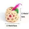Haourlife Cat Toy Feather Tail Mouse with Cute Handmade Small Bamboo Cage - 3PCS