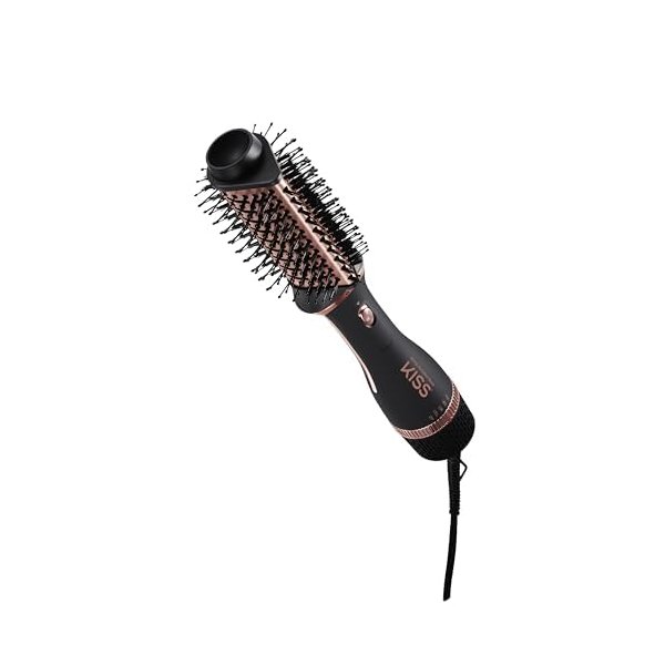 KISS Volume Boosting Hot Air Brush, Maximum Root 3X Ceramic Volumizer & Blow Dryer, One-Step Hair Dryer Brush & Hair Styler, Detachable Waterdrop Shaped Brush Head, Tangle-Free Bristles
