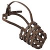 Leather Mesh Basket Secure Dog Muzzle #143 Brown - German Shepherd, Labrador, Husky, Retriever (Circumference 11.5", Snout Length 4.25")