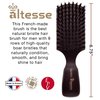 Altesse 1318P Boar Bristle Hair Brush for Men Beard and Mustache Beard Grooming Kit Dark Beechwood Hard Wave Brush for Men with 8 Rows of 100% Firm Natural Bristle Hair Brush Club Handmade in France