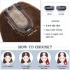 Benehair Human Hair Toppers for Women 100% Remy Human Hair 150% Density No Bangs Hair Topper 7 * 13 CM Silk Base Clip in Hair Pieces for Women 10 Inch #4 Medium Brown