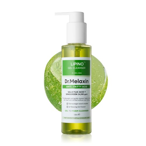 Dr.Melaxin Lipino Anti-Fatty Acid Gel Cleanser for Deep Pore Cleansing, Daily Mild Blackhead Care, pH Balancing 5.07fl.oz