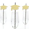 Gold Glitter Grad Cap Party Straws - No-Mess Real Gold Glitter Cut-Outs & Decorative Graduation Party Paper Straws - Set of 24