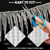 Tetutor Rhinestone Fringe with B7000 Glue, 1 Yard Sparkle Rhinestone Trim Rhinestone Fringe Belt Rhinestone Fringe Trim, Sliver Diamond Fringe Rhinestone Tassel Chain for Jeans Clothing DIY