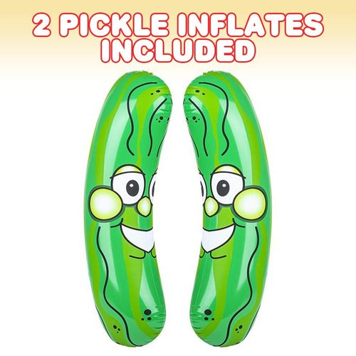 ArtCreativity 36 Inch Pickle Inflates, Set of 2, Inflatable Food Toys with a Cute Smile, Fun Birthday Party Decorations Supplies, Durable Water Pool Toys for Kids, Fun Pickle Party Favors