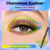 Ofanyia Multichrome Eyeliner Pencil, Metallic Gel Eyeliner, Yellow Green Indigo Shifting Colors EyeLiner Pen, Waterproof Eyeliner, Smudge Proof Easy To Color Gel Eyeliner Pencil