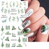 12pcs Green Leaf Nail Stickers - Diowino Water Transfer Nail Art Stickers Tropical Rain Forest Leave Series Nail Decals Nail Accessories for Acrylic Nails Women Girls