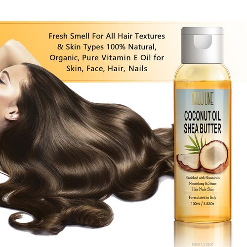 NUSPA Coconut Oil Hair Oil for Frizzy Hair, Moisturizing Hair Serum, Daily Hair Care Heat Protectant Vitamins Oil Infused Rosemary Shea Butter Coconut Oil For Frizzy,Dry,Unmanageable hair