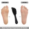 Foot Pumice Stone Brush Callus Remover 3 Packs, Beomeen 2 in 1 Foot Shower Pedicure Scrubber with Handle, Foot File with Dense Bristles for Deep Cleansing and Exfoliation, Dry Skin Removal, Black