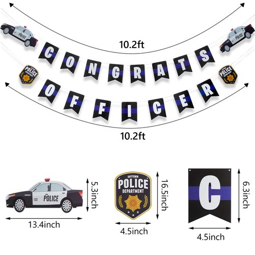 Sumind 12 Pieces Police Party Decorations Hanging Swirls and Police Party Jointed Banners Police Birthday Graduation Party Supplies Hanging Decor Spirals Swirls and Banners for Party