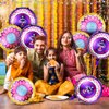 Libima 10 Pcs Diwali Decorations 18 Inch Foil Diwali Balloons with 1 Roll Ribbon Deepavali Party Foil Balloons for Indian Rangoli Party Decorations Festival of Lights Party Supplies Favors, 2 Styles