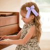 4" Ruffle Ribbon Hair Bow Clips for Girls,Light Purple Silky Satin Bowknot Alligator Barrettes with Long Tail,Cute Handmade Ponytail Holder Accessories for Toddler Teens Kids Women