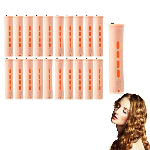 20Pcs Hair Rollers Hair Perm Rods Set 5 Sizes Hair Rollers Plastic Cold Rods Perming Rods Curlers Hairdressing Styling Tool for Women Hair DIY Hairdressing Tools (Yellow)