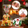 YUJUN 160 PCS Christmas Cellophane Treat Bags,Santa Claus Gift Goodie Candy Xmas Clear Cello Bags Twist Ties for Winter Christmas Theme Party Favor Supplies(8 Styles)