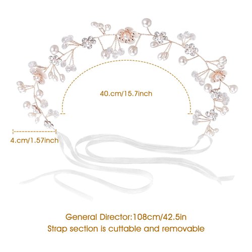 Yolev Flower Girl Headpiece - Bridal Bridesmaid Hair Accessories for Kids: White Flower Headband and Party Headdress