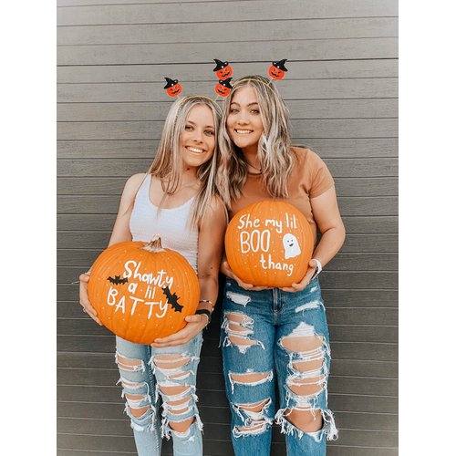 ZITULRY Halloween Headbands for Women Enamel Pumpkin Candy Corn Witch Hat Headband Gothic Spooky Ghost BOO Bat Moon Tiara Headpiece, Orange