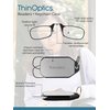 ThinOptics Keychain Case and Readers Rectangular Reading Glasses, Black, 44 mm + 2.5